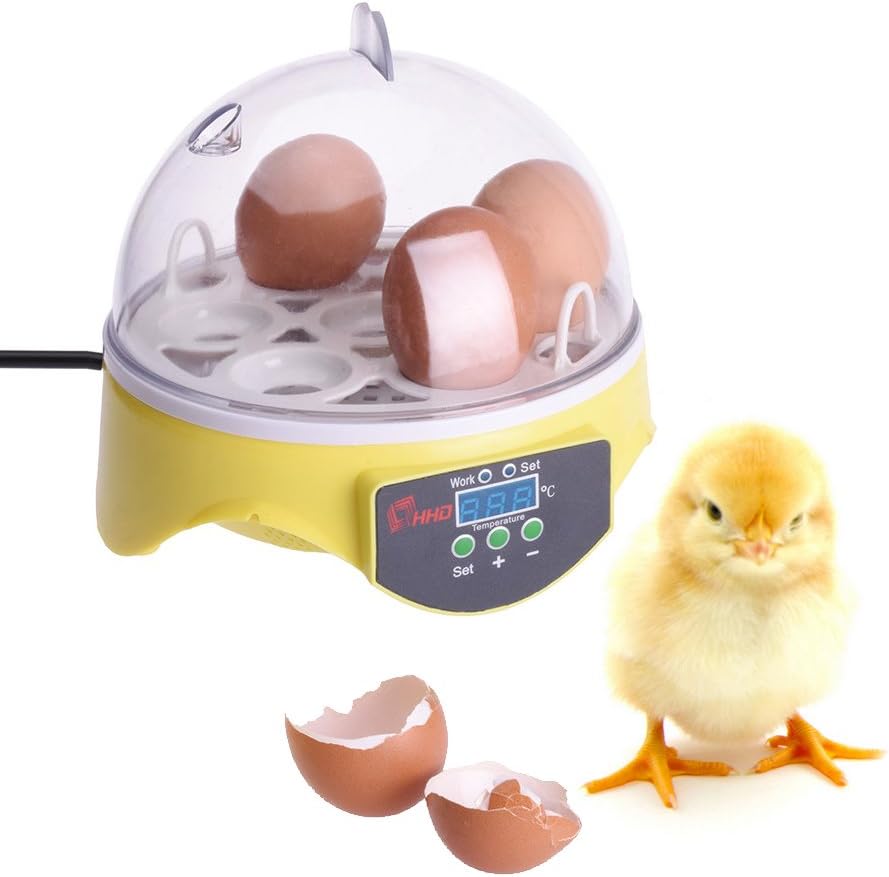 Sotoboo Mini Eco Egg Incubator, 7 Eggs Mini Digital Egg Incubator Poultry Hatcher for Chicken Goose Duck Poultry Hatcher with Egg Tray (UK)