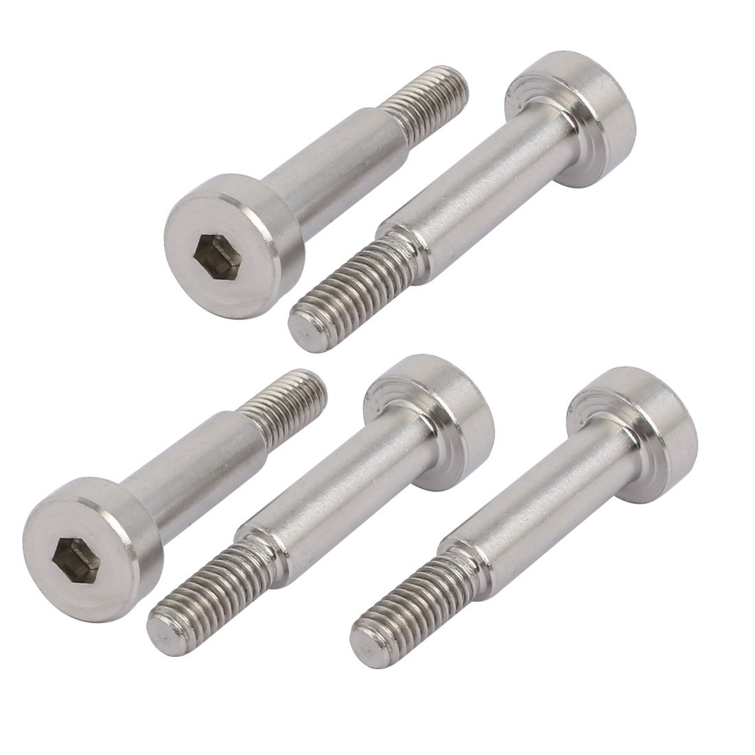 Sourcingmap 5pcs 304 Stainless Steel Hex Socket Shoulder Bolt 5mm Shoulder Dia 16mm Shoulder Length M4 Thread