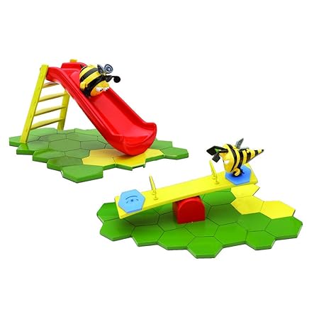 Haus der Bienen 2118 – Playset Rutsche und Schaukel, Rot