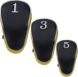 Andux Golf 460cc Driver Fairway Wood Head Covers Set of 3 Yellow view 2