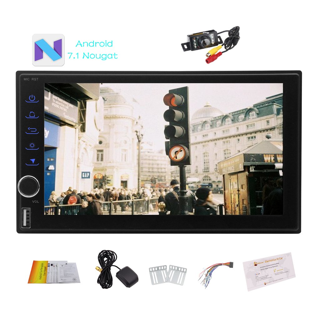 格安即決 バックアップカメラ付きのフルタッチパネル車no Dvdプレーヤーをミラーリングダッシュgpsナビゲーションラジオのbluetooth ヘッドユニットサポート電話でeincar 7インチのandroid 7 1ヌガーカーステレオ2ギガバイトのram 32ギガバイトrom 2ディン B075xl5pfr