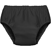 Amylove Swim Diaper Cover for Adult Reusable Diaper for Pool Washable Leak Resistant Waterproof Adult Pull on Cover Pants(Black,1 Piece)