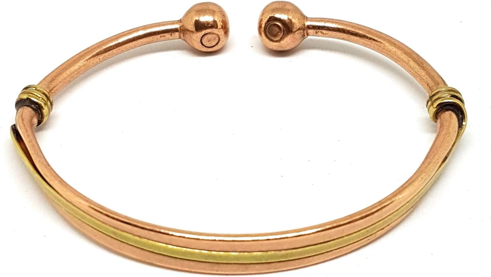 Brand New Design 35M Delicately Handcrafted in The U.K. Curved Wave Design Magnetic Therapy Magnetic Copper and Brass Bracelet/Bangle.
