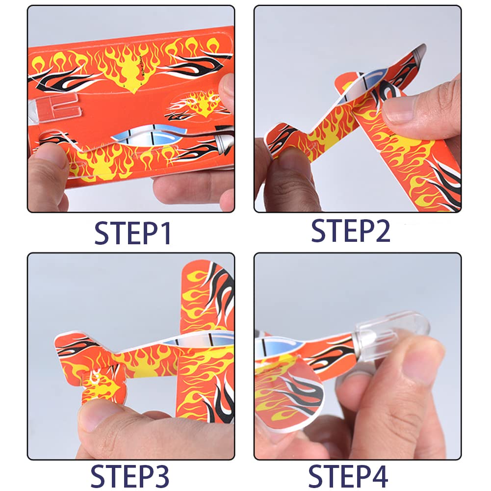 Manmel 50 Pcs Foam Gliders Planes Toys for Kids, Paper Airplane, Party Favors Goodie Bag Stuffers, Outdoor Flying Toys, Bulk for Classroom Prizes Boys and Girls