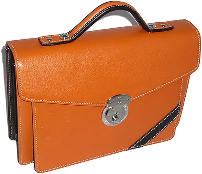 Amazon Co Jp Va 713 Ike 人気ブランド Castelbajac カステルバジャック 713 ドロワット 送料 本革 レザー ブリーフケース メンズ本革 Va No 713 26 Orange オレンジ 服 ファッション小物