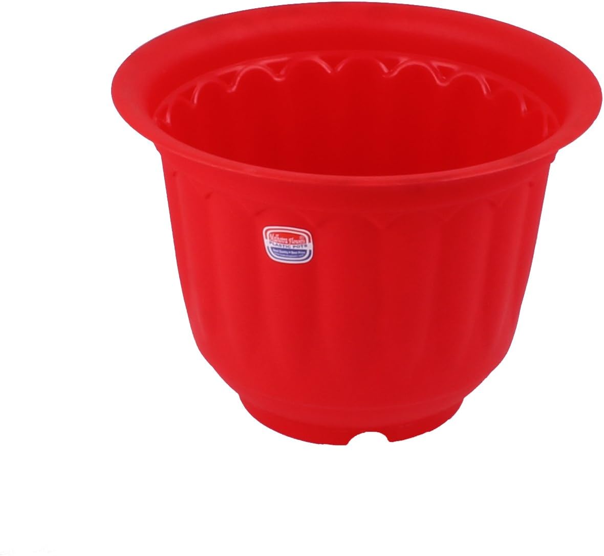 Gardens Need Plastic Jasmine Pot with Bottom Tray Set (10 Inch, Red, 3 Pieces)
