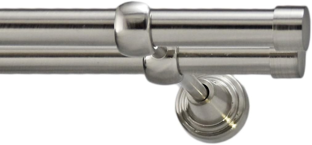Your Home Online Metal Eyelet Double Curtain Pole Rod Diameter 19mm Stainless Steel Without Rings (Riga, 100cm)