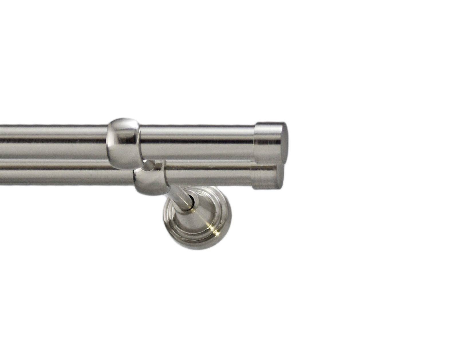 Your Home Online Metal Eyelet Double Curtain Pole Rod Diameter 19mm Stainless Steel Without Rings (Riga, 100cm)