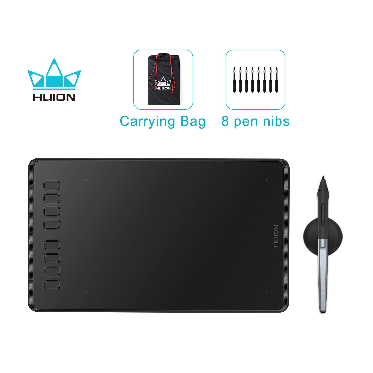 Huion Inspiroy H950P Graphics Drawing Tablet with Tilt Response Battery-Free Stylus and 8192 Pen Pressure