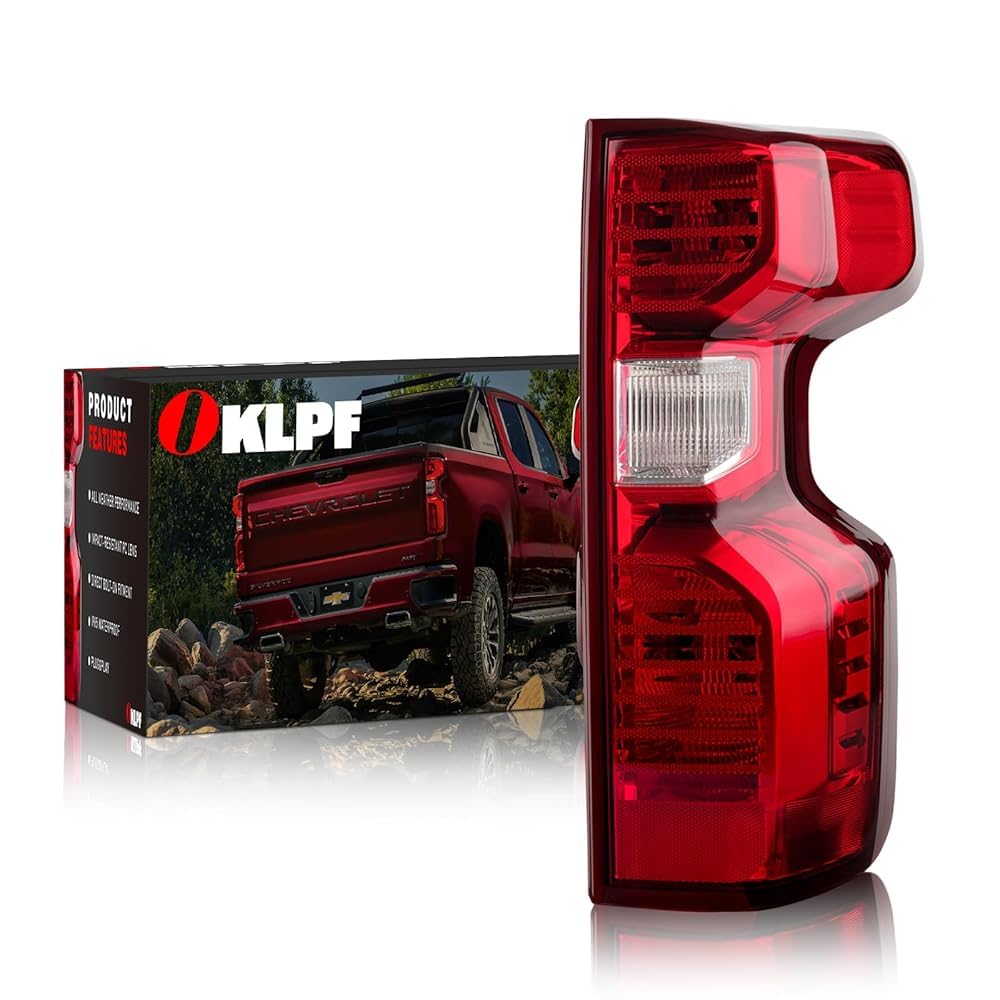 Photo 1 of OKLPF Rear Brake Tail Lights Compatible With 2019 2020 2021 2022 2023 2024 Chevy Silverado 1500 2500HD 3500HD,Replacement Red Taillight Assembly,Included Bulbs and Harness,Right Passenger Side