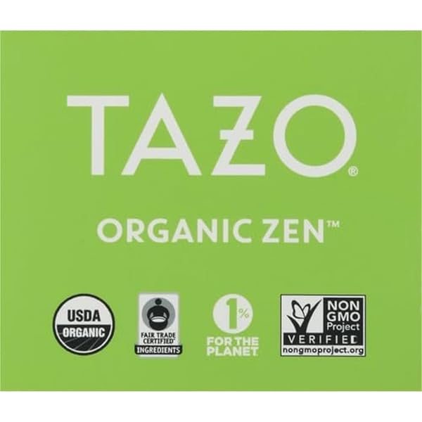 TAZO ORGANIC ZEN GREEN TEA, CAFFEINATED TEA WITH REFRESHING LEMONGRASS & SPEARMINT, 16 TOTAL BAGS