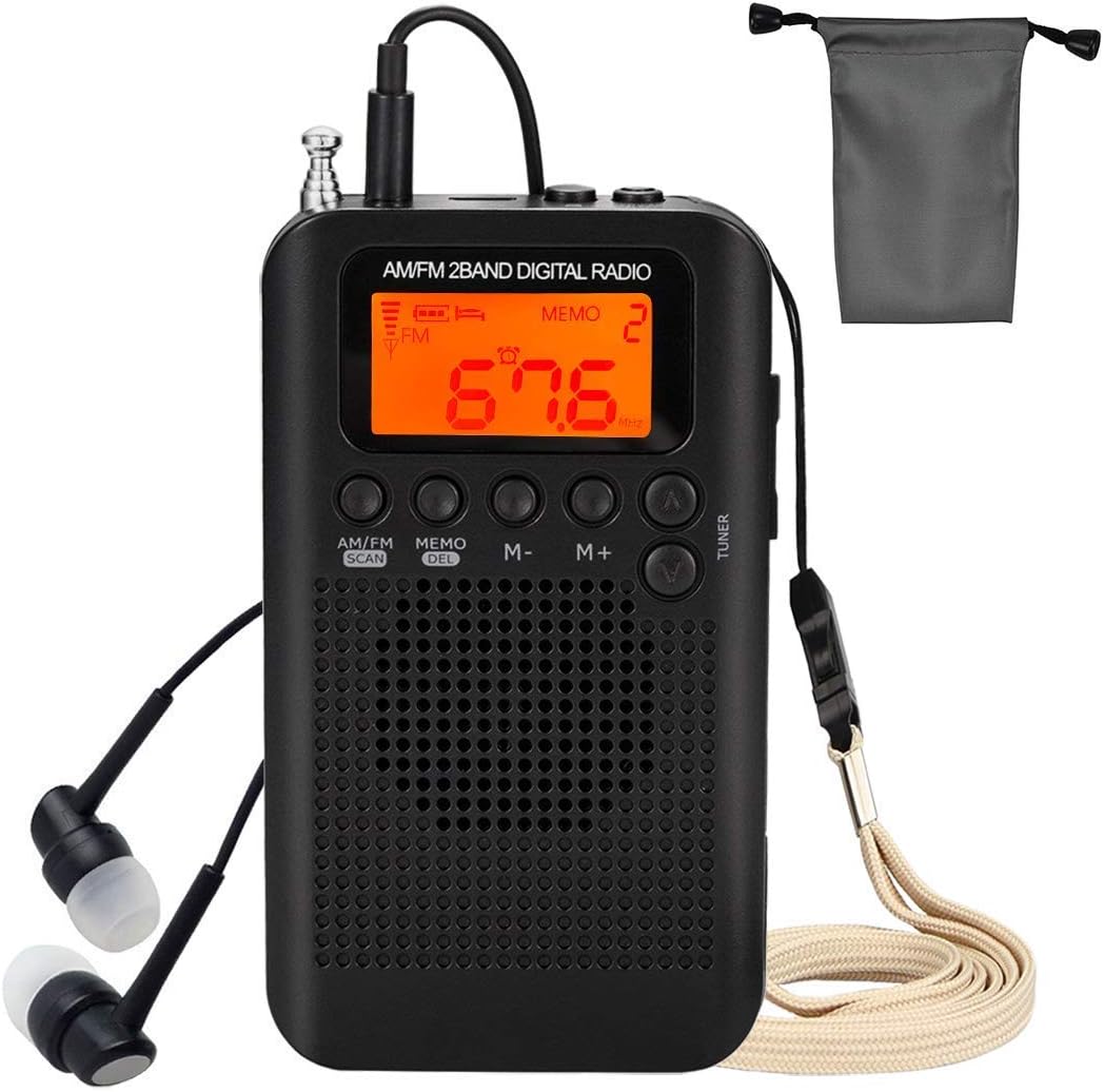 Radio portátil Am FM, Mini Radio con Temporizador de Tiempo y sueño