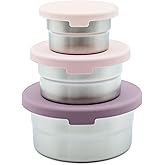 Stainless Steel Food Storage Containers - 3 Pack - 3 Oz, 6.1 Oz, 12.85 Oz with Leakproof Silicone Lids, BPA-Free, Dishwasher & Freezer Safe, Nesting & Stackable for Meal Prep, Lunch Boxes & Snacks