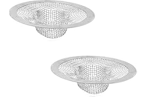 Shower Hair Drain Catcher, Stainless Steel Hair Catcher for Sink Bathroom Tub Drain Hair Catcher by Lechay (2pc)