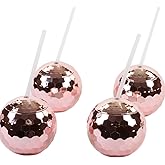 ITEMS FOR SALE BRAND NEW WITH PACKAGING❗️ Nicunom 6 Pack Disco Ball Cups With Lids & Straws, 600ml Reusable Silver Disco Ball Tumbler 1970s Disco Flash Ball Cocktail Cup Sparkly Glitter Disco