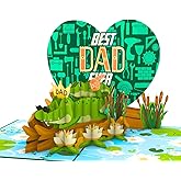 PIECE GIFT Pop Up Fathers Day Card, 6x8 inches Best Dad Ever Father's Day Card for Dad, Husband, Son With Envelope