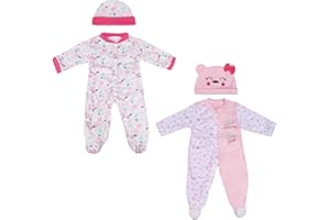DCOLCO Reborn Baby Girl Doll Clothes fit 16-18 Inch Newborn Baby Doll Pink Polka Dot Costume Suit Clothing Accessories Set for Gift 3 pcs