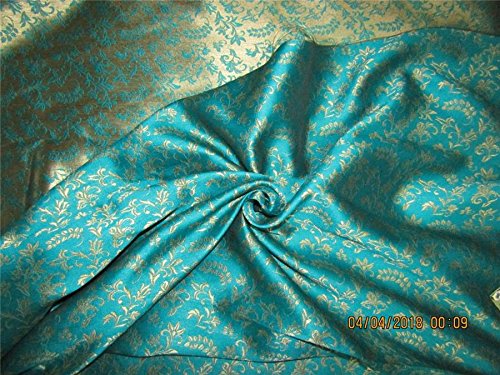 REVERSABLE Brocade fabric green x gold 56' BRO563[4]