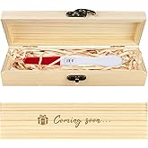 CHGCRAFT Gift Pattern Pregnancy Test Souvenir Box Wooden Pregnancy Announcement Keepsake Box with Raffia Ribbon and Lock Announcement Gifts for Dad Husband, 8x2x1.2inch