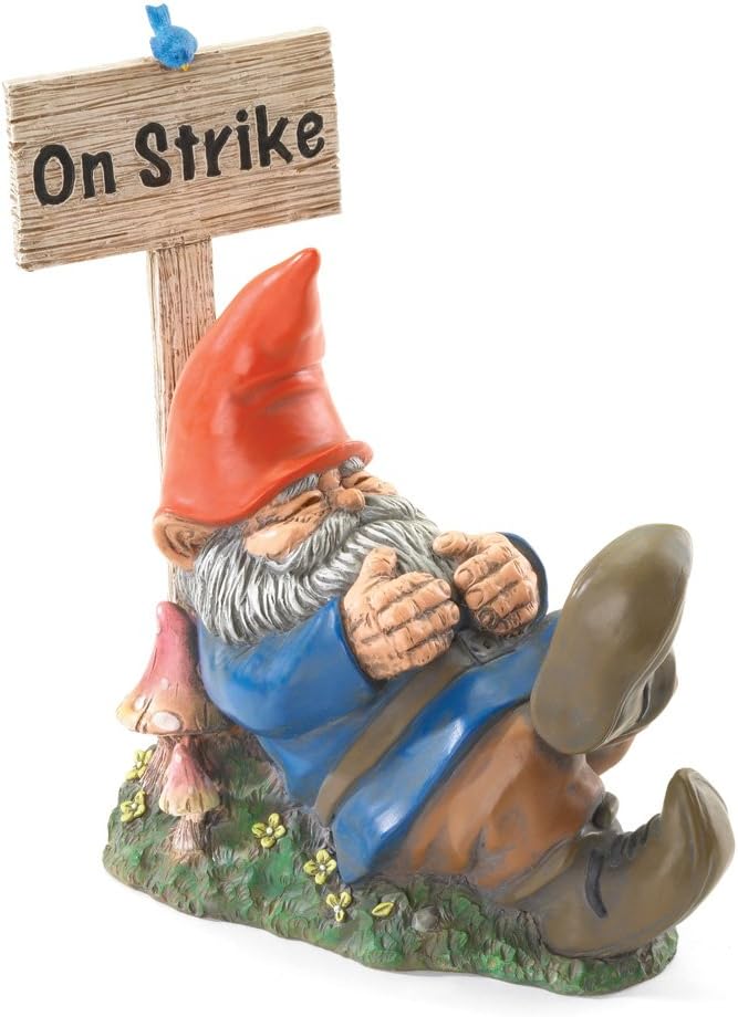 Garden Gnome Sleeping Statue Figurine Resting On Strike Board for Outdoor Lawn Yard Garden Decor
