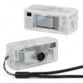 Silicone Case for Kodak CHARMERA Millennium Keychain Mini Digicam Blind Box | Soft Keychain Camera Sleeve, Precise Cutouts, Case-On Charging &amp; SD Card Access, Screen Protector &amp; Wrist Strap- Transparent