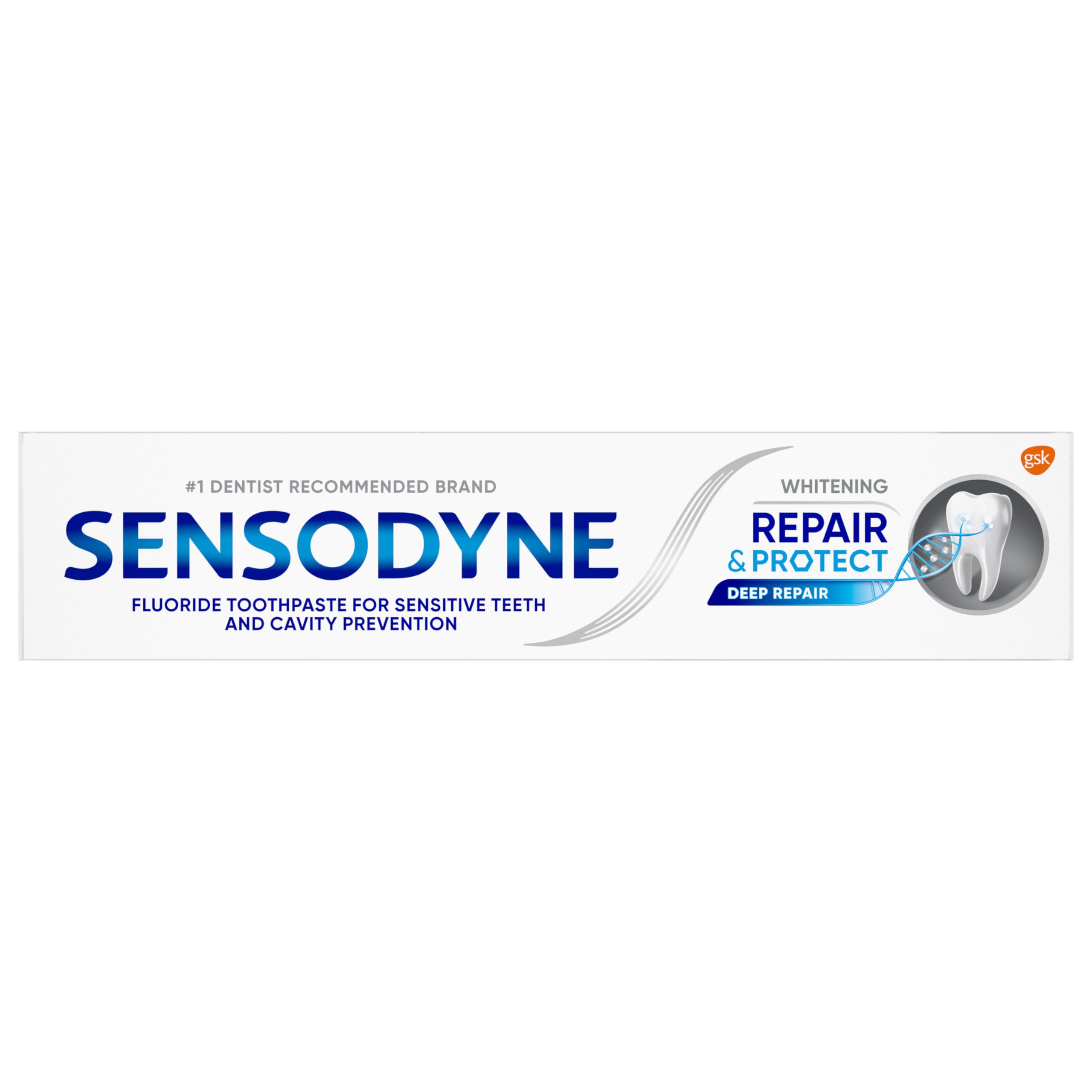 Sensodyne Repair and Protect Whitening Toothpaste, Toothpaste for Sensitive Teeth and Cavity Prevention, 3.4 oz (Pack of 2)