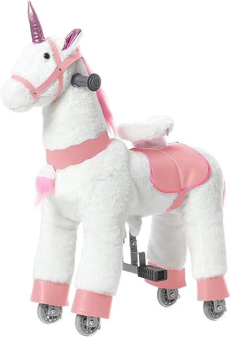 Amazon Jojopoony メカニカルウォーキング 馬に乗るおもちゃ 車輪付き 移動する馬 アクション ポニーライディング ユニコーン 対象年齢3 6歳 子供 キッズ 乗り物おもちゃ 高さ27インチ ロボット 子ども向けフィギュア おもちゃ