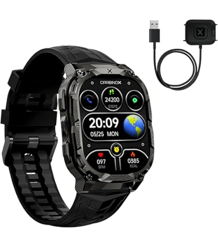 Amazon.com: CARBINOX Vortex Smart Watch with Metal Band 22 mm