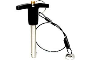 HAIWEN 1Pc Stainless Steel T - Handle Lock Pins, 1/4"~1/2"Pin Dia. 2"~4"Usage Length Push-Button Quick Release Pin Safety Pin Handle Stop Pin with Lanyard Cable (Pin Dia(MM):6, Usage Length(MM):50)