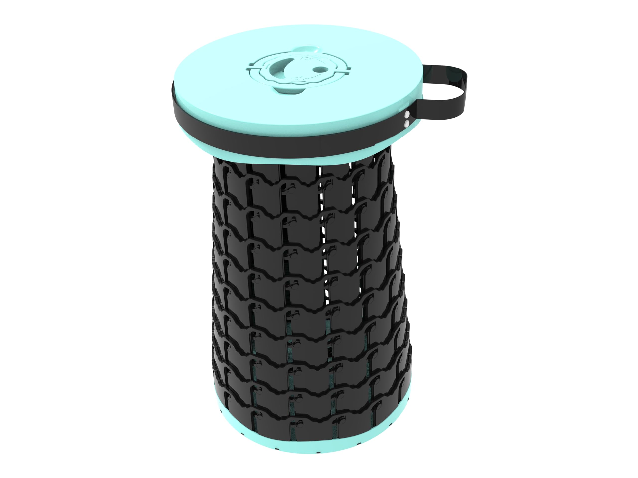 eBoutik - Portable Folding Telescoping Pop-Up Stool For Christmas, Winter Retractable & Adjustable Height, Lightweight Design, Perfect Seat for Travel - Xmas Camping, Fishing (Aqua)