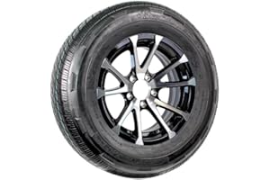 eCustomrim Radial Trailer Tire ST205/75R14 Load D 14" 5 Lug Avalanche Black Aluminum Rim