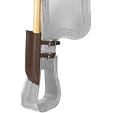 FRF FLAG Brown Saddle Leather Flagpole Support, Parade Flagpole Leather Cover, with Two Adjustable Buckle, for Horse Saddles Flag Pole Horse Training Flag Holder