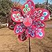 Techinal 1 Pcs Garden Wind Mill Decoration, Butterfly Peony Flower Colourful Wind Spinner Windmill Home Garden Decor ( Pink )