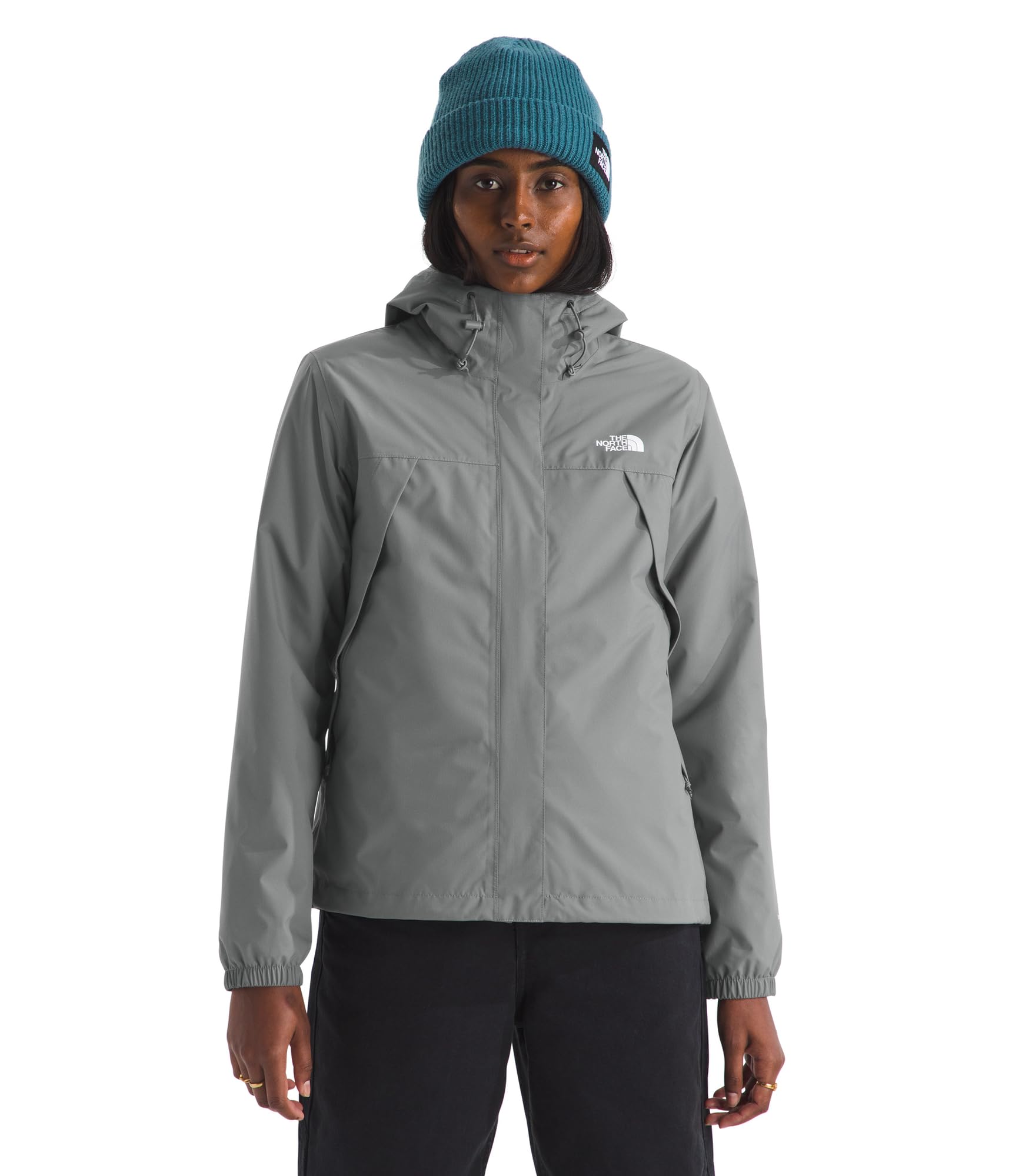 The North Face Women’s Antora Triclimate Jacket – Waterproof Shell, Warm Inner Fleece Layer, Adjustable Hood with Drawcord, Smoked Pearl, Large