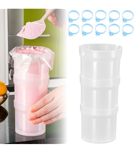Support Poches à Douille Transparent - 2 Pièces, Empilable, Pour Décoration Gâteaux Facile