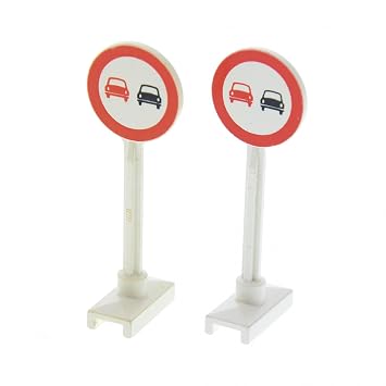 Bausteine Gebraucht 2 X Lego System Verkehrs Strassen Schild Rund