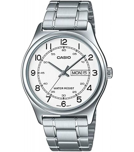 Amazon.com: Casio MTP-V006D-7B2 Men's Stainless Steel Easy Reader