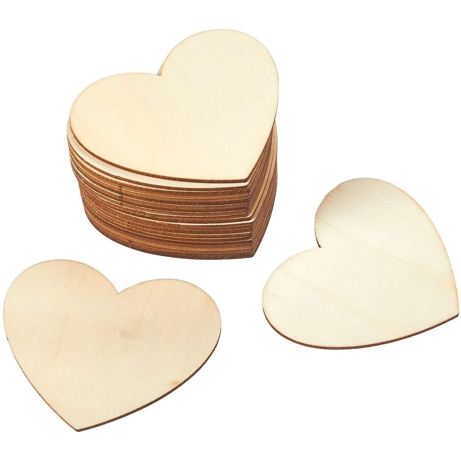 Photo 1 of Juvale Unfinished Wooden Heart Cutouts - 24-Pack - 3.1 x 3.5 x 0.1 in - Smooth Poplar Plywood for DIY Paint & Stain - Craft & Art Supply - Wooden Hearts for Crafts