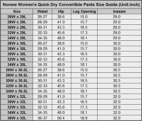 Nonwe-Womens-Outdoor-Water-Resistant-Quick-Dry-Convertible-Cargo-Pants