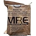 Genuine USGI Individual MRE [Meal, Ready to Eat] Inspection Date 01/2024 or Newer - You Choose Menu - Complete Ration with Entree, Snacks, Dessert, Drink Mix, Utensils, Condiments and FRH. (#21 Tuna Chunks)