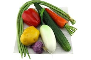 Gresorth Fake Mixed Vegetables Artificial Pepper Cucumber Bean Carrot Garlic Potato Kitchen Decoration - 7Pcs
