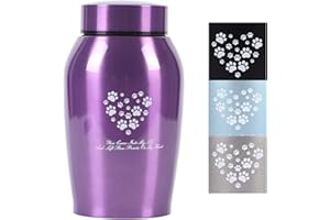 YOUDEAR MEMORIALS Stainlee Steel Pet Urns,Premium Urns for Dog and Cat Ashes,Paws Engraved Dog Urn for Ashes,Cat Creamtion Urn for Ashes,Pet Urn for Large Dog