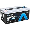12V 300AH Low Temp Cutoff LiFePO4 Battery, Built in 200A BMS, Max 2560W Power Output, 5000+ Cycles Rechargeable Lithium Deep Cycle Battery, Perfect for RV/Camper, Backup Power, Solar and Off Grid