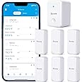Govee WiFi Hygrometer Thermometer 6 Pack H5100, Indoor Wireless Temperature Humidity Sensor Monitor with Remote App Notification Alert, 2 Years Data Storage Export, for Home, Greenhouse