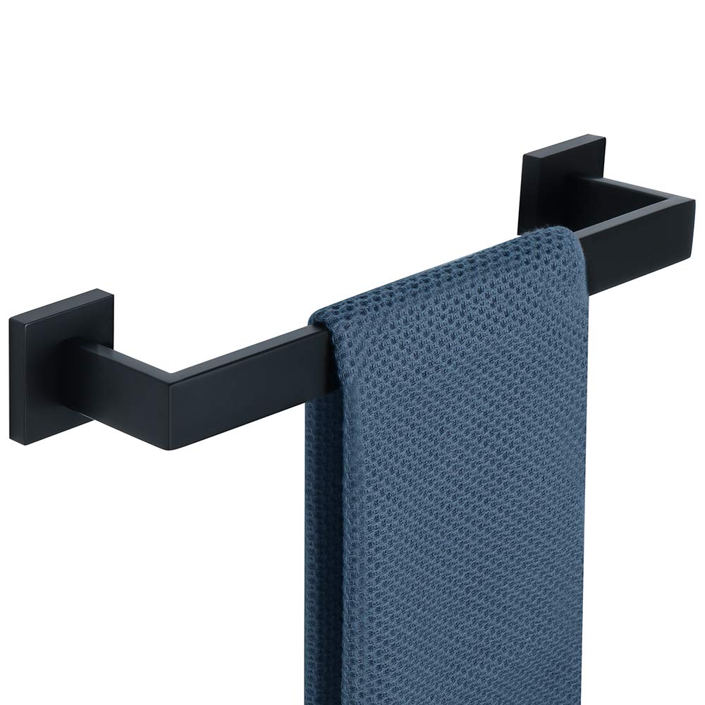 Sayayo Towel Rails Wall Mounted Bathroom Towel Holder 40CM Towel Bar, SUS-304 Stainless Steel Matte Black Finish