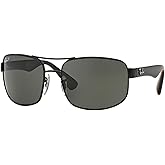 Ray-Ban RB3445 Rectangular Sunglasses For Men +BUNDLE with ACCESSORY EYEWEAR KIT