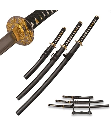 Amazon.com: Master Cutlery 3 Piece Dragon Samurai Sword Set with