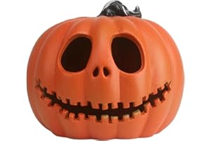 LUCKYERA Halloween Light Up Pumpkin Jack O Lantern Pumpkins Decor Vintage Plastic Pumpkin Statue Halloween Table Decor Vintage Jackolentern Pumpkins Lights for Porch, Fireplace Mantle Home Party Decor