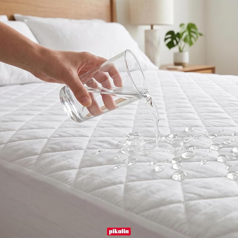 Pikolin home - protetor de colchão impermeável acolchoado e respirável silktouch, certificado oeko-tex, para 90 camas, até 32 cm de altura - capa de colchão 90 x 190/200 cm