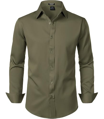 King Formal Wear Elegant Men's Button Down Apple Green Dress Shirt (XL17/17.5 36/37 at Amazon Men's Clothing store